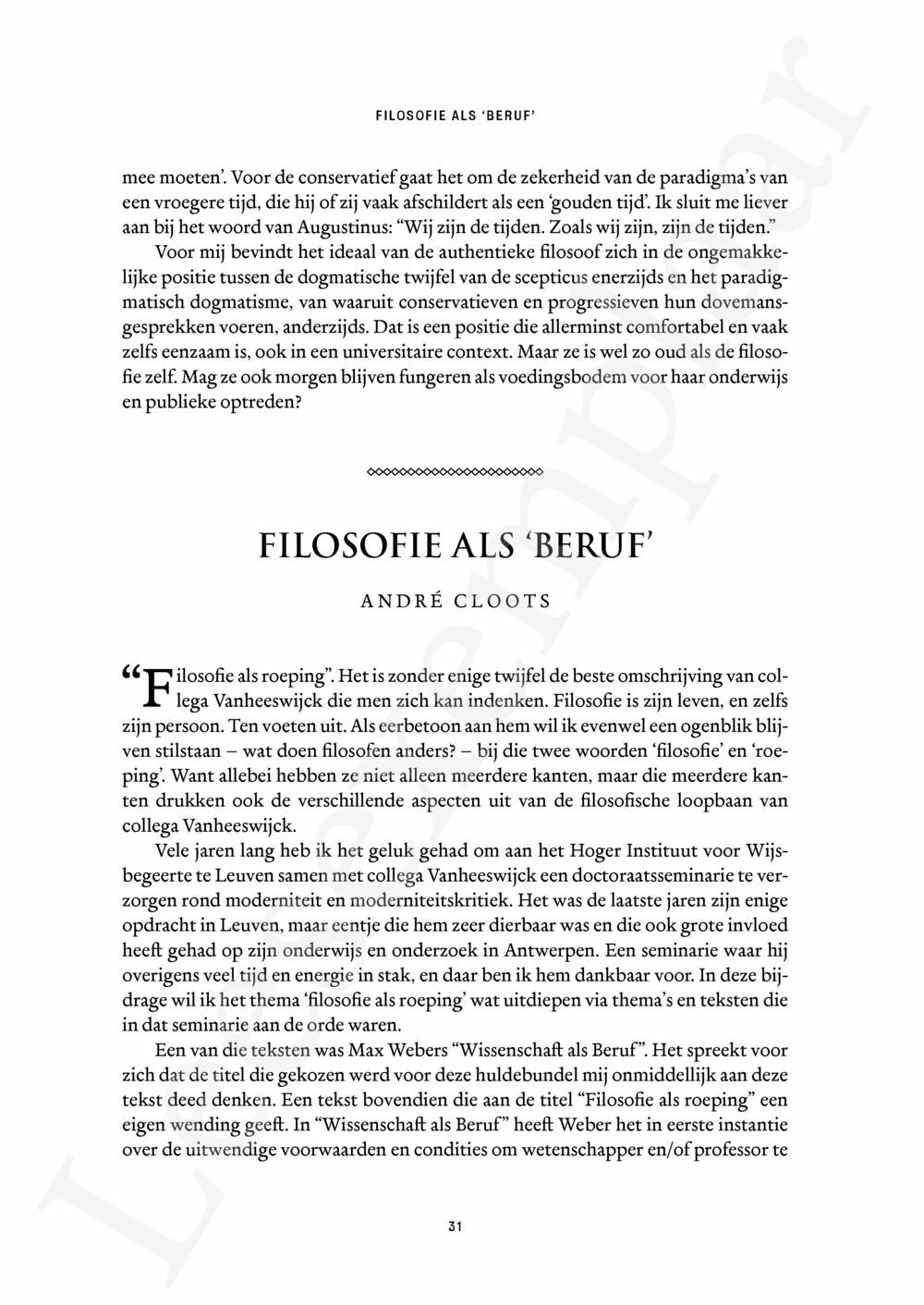 Preview: Filosofie als roeping